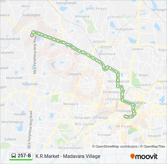 257-B Bus Line Map