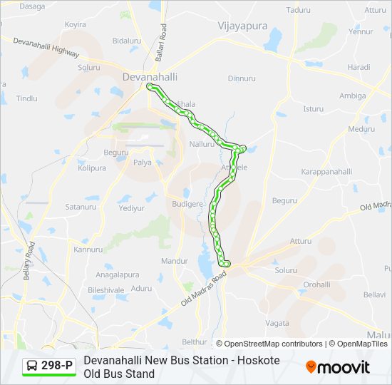 298-P Bus Line Map