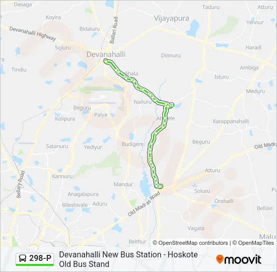 298-P Bus Line Map