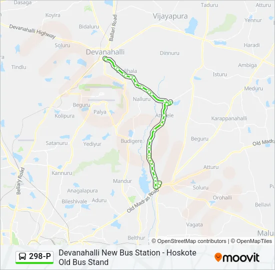 298-P Bus Line Map