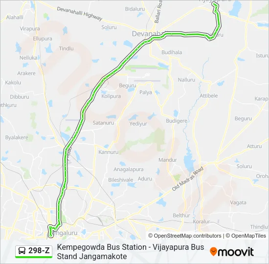 298-Z Bus Line Map