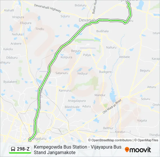 298-Z Bus Line Map