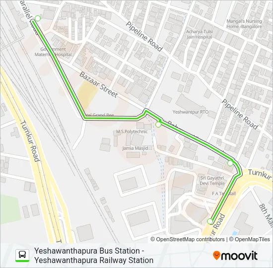 90E YBS-YRS Bus Line Map