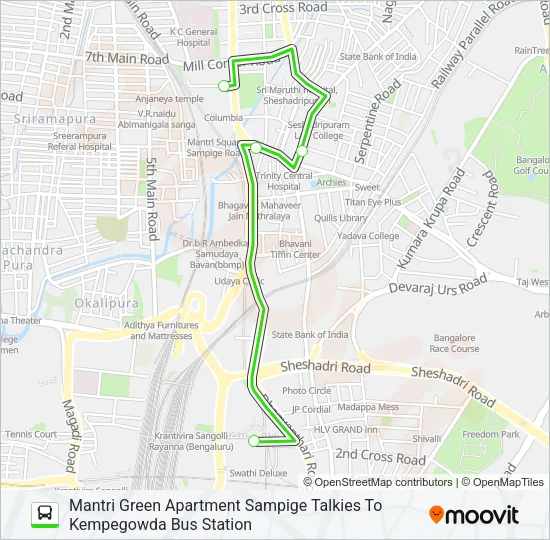 90-E KBS-MTS Bus Line Map