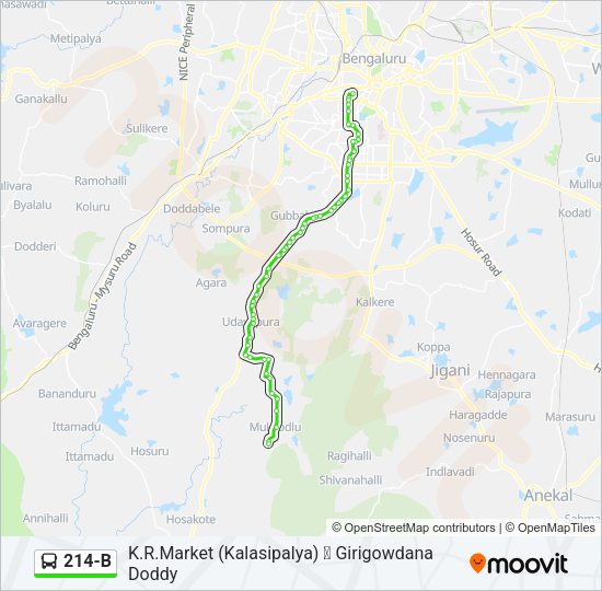 214-B Bus Line Map