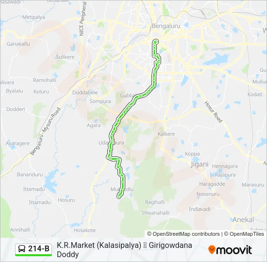 214-B Bus Line Map
