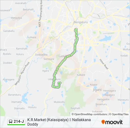 214-J Bus Line Map