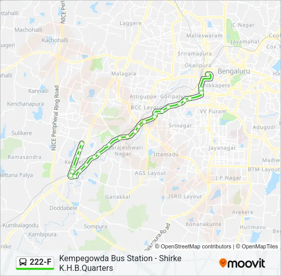 222-F Bus Line Map