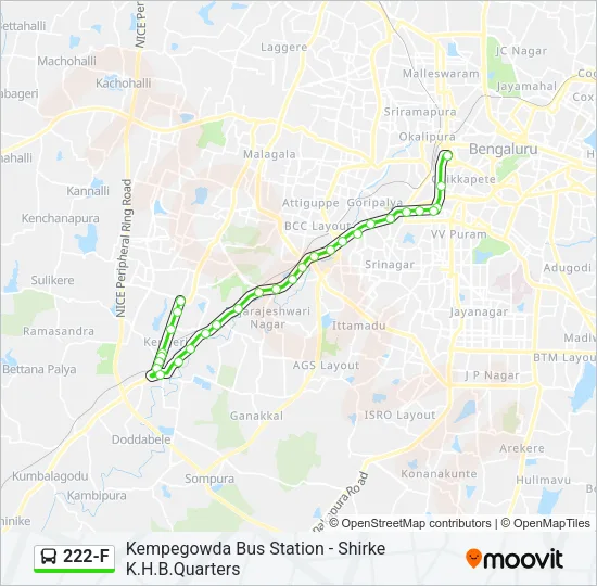 222-F Bus Line Map