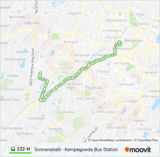 222-H Bus Line Map