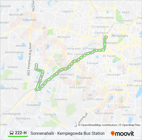 222-H Bus Line Map