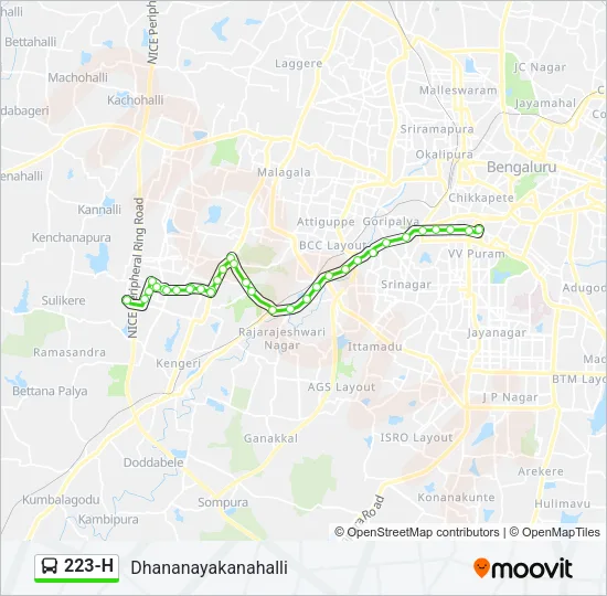 223-H Bus Line Map