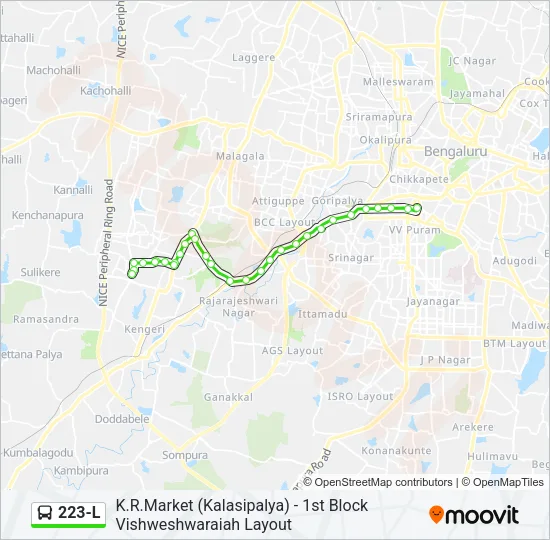 223-L Bus Line Map