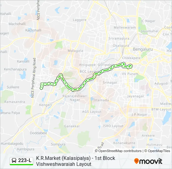 223-L Bus Line Map