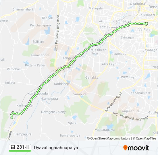 231-H Bus Line Map