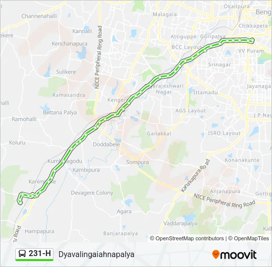 231-H Bus Line Map