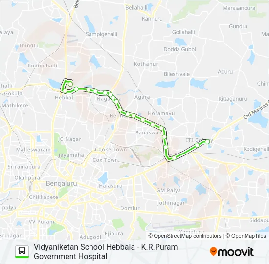 500-Q VNS-TNF-KRPGH Bus Line Map