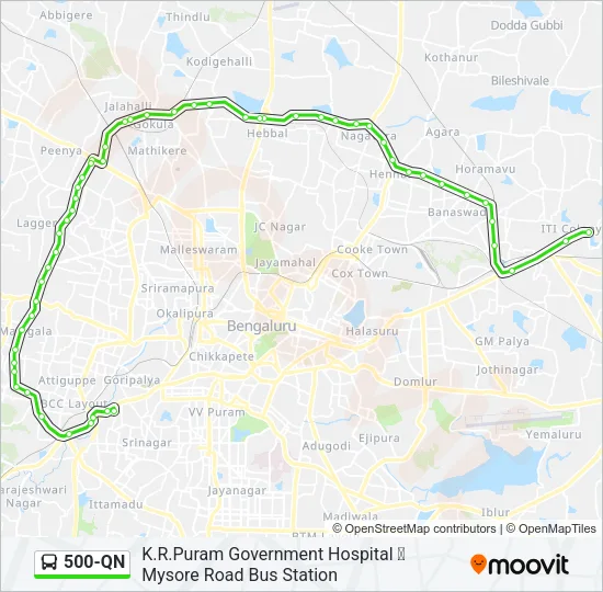 500-QN Bus Line Map