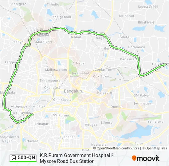 500-QN Bus Line Map
