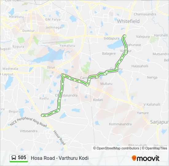 505 Bus Line Map
