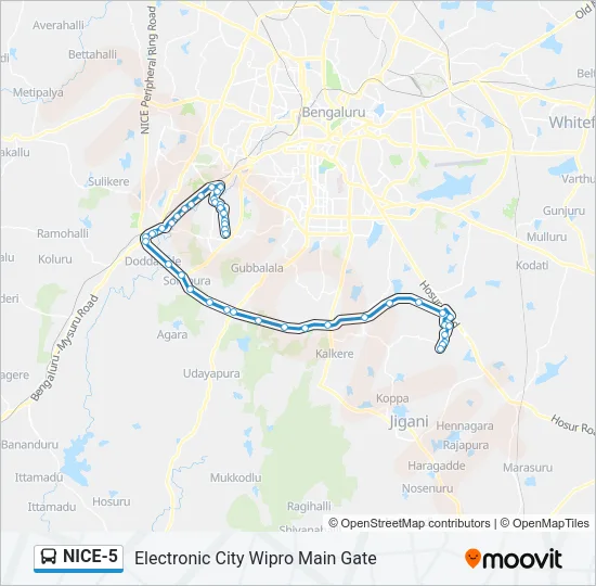 NICE-5 Bus Line Map
