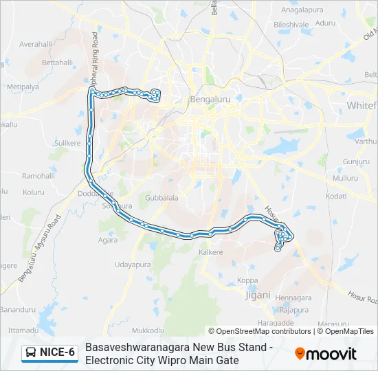 NICE-6 Bus Line Map