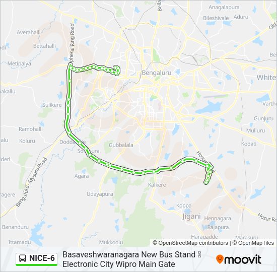 NICE-6 Bus Line Map