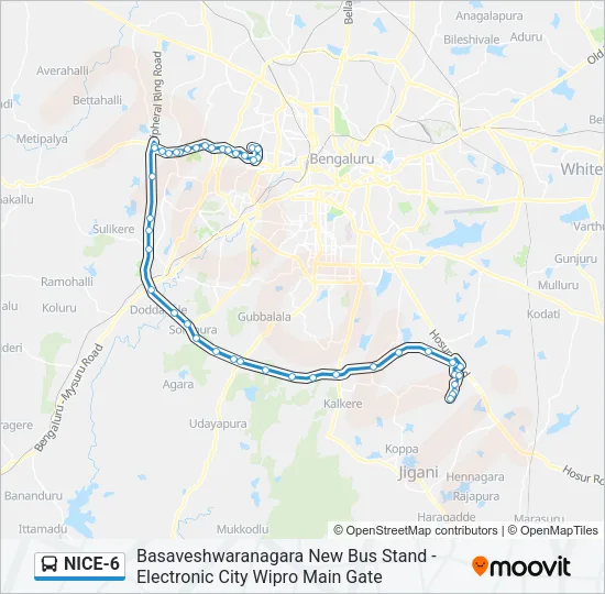 NICE-6 Bus Line Map