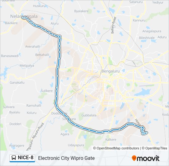 NICE-8 Bus Line Map