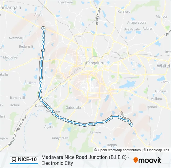 NICE-10 Bus Line Map