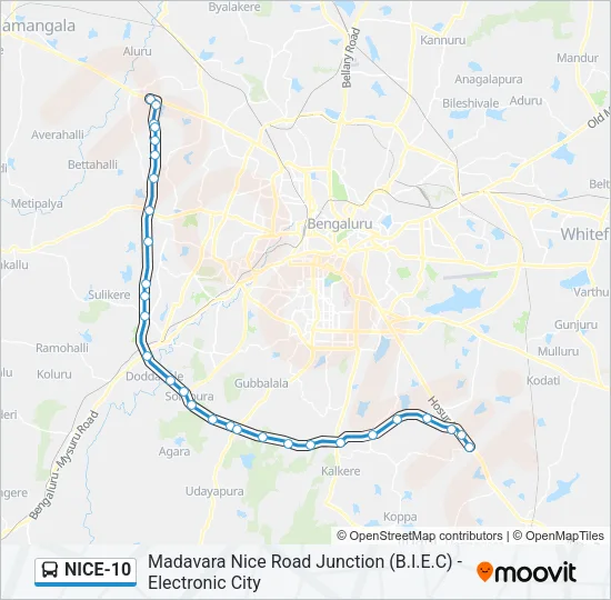 NICE-10 Bus Line Map