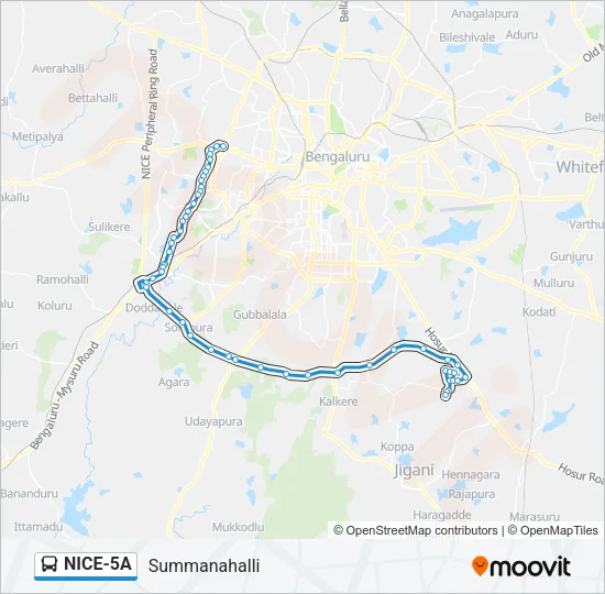 NICE-5A Bus Line Map