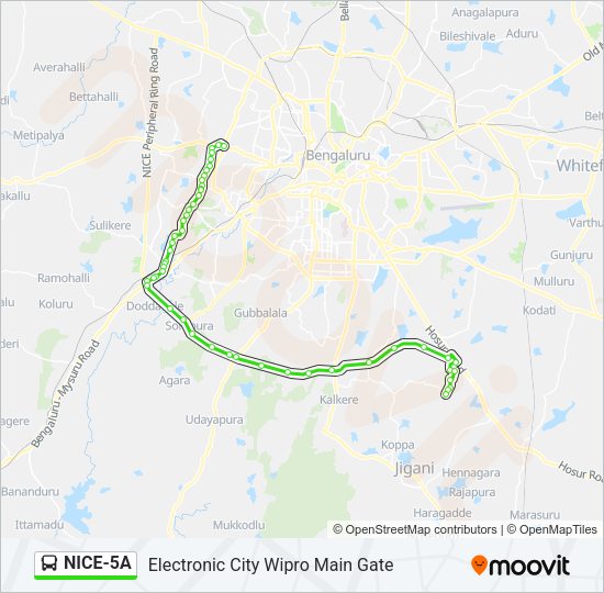 NICE-5A Bus Line Map