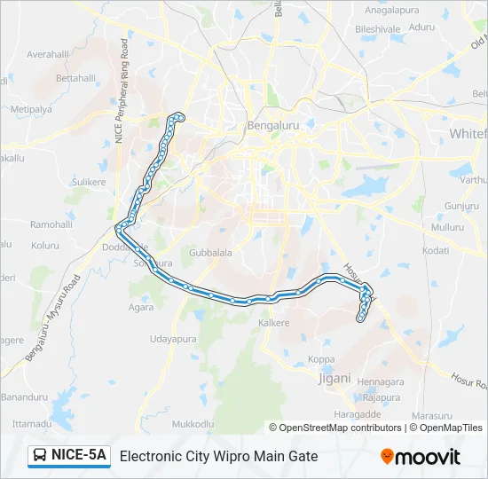 NICE-5A Bus Line Map