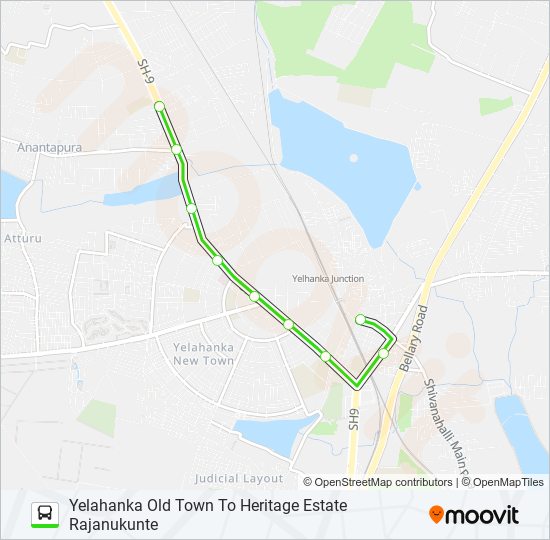 285-MP YHKOT-HRTAD bus Line Map