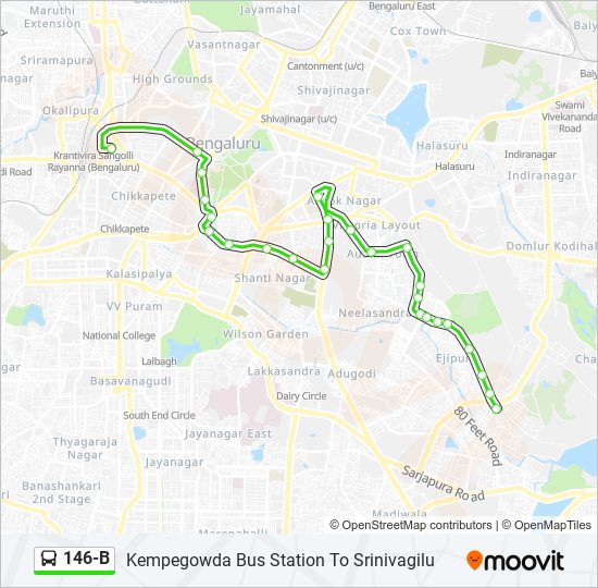 146-B bus Line Map