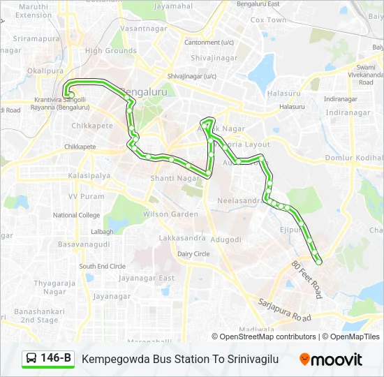 146-B Bus Line Map