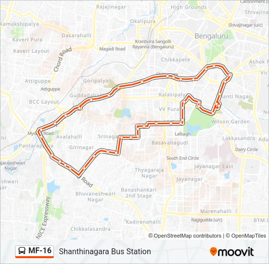 MF-16 Bus Line Map