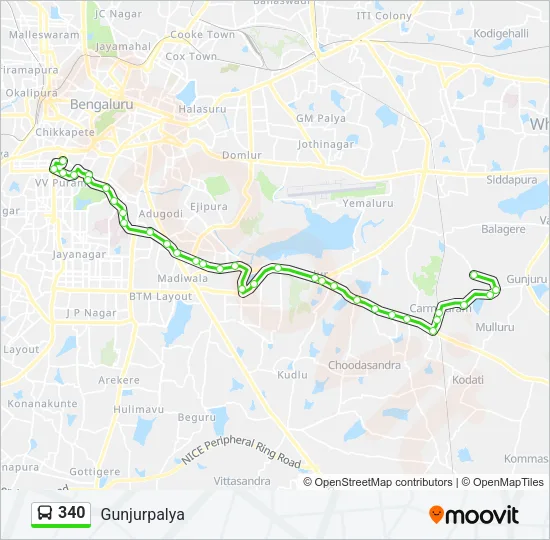 340 Bus Line Map