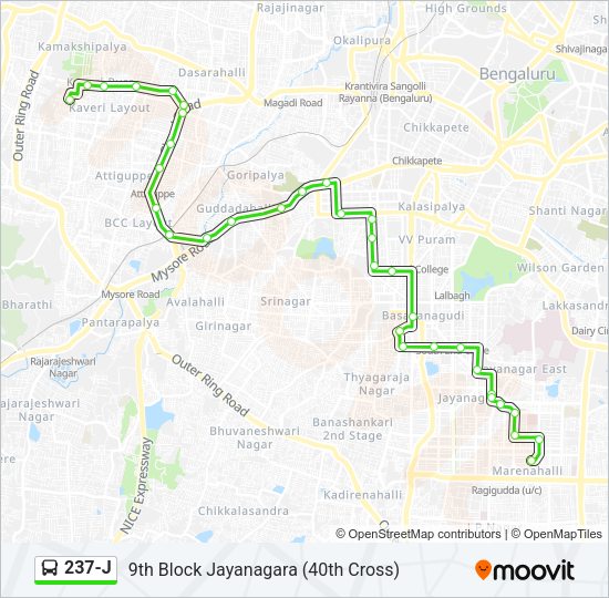 237-J Bus Line Map