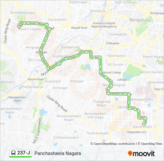 237-J Bus Line Map