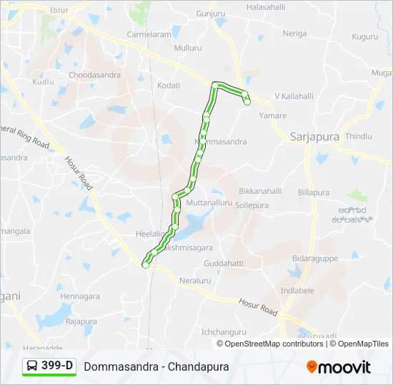 399-D Bus Line Map