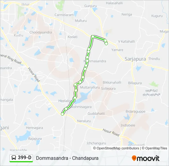 399-D Bus Line Map