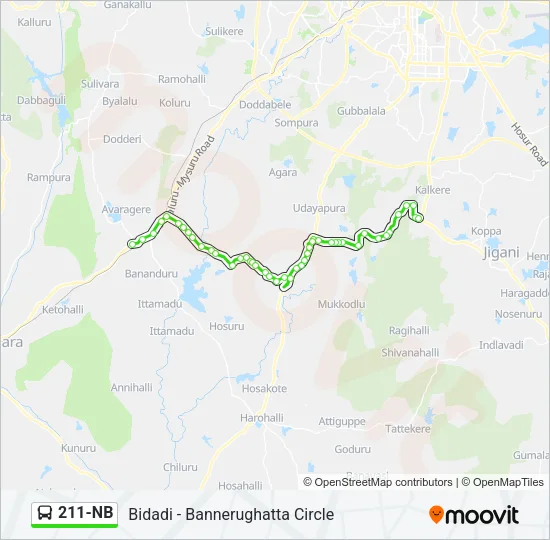 211-NB Bus Line Map