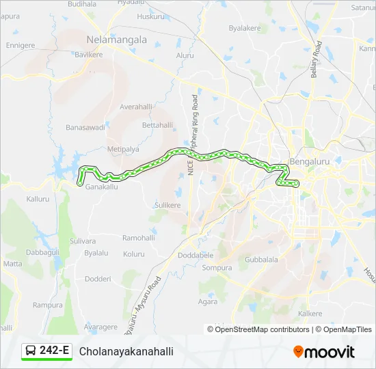 242-E Bus Line Map