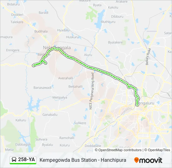 258-YA Bus Line Map