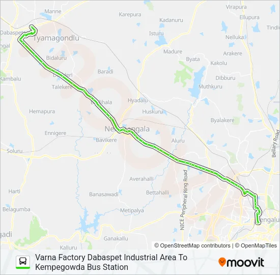 258-DN KBS-VRNF Bus Line Map