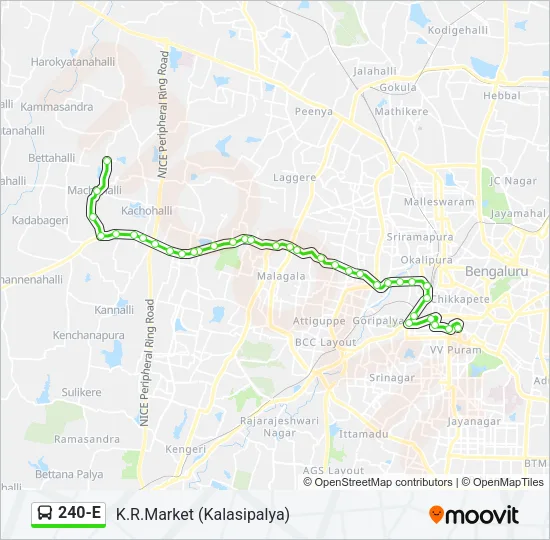 240-E Bus Line Map