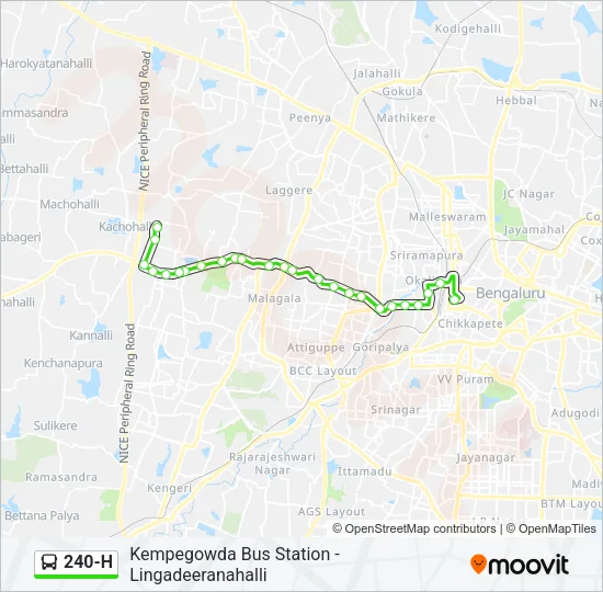 240-H Bus Line Map