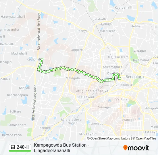 240-H Bus Line Map